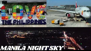 MANILA NIGHT SKY, PHILIPPINE AIRLINE DEPARTURE FROM MANILA TO SYDNEY