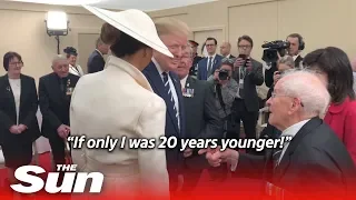 Cheeky D-Day veteran flirts with Melania Trump