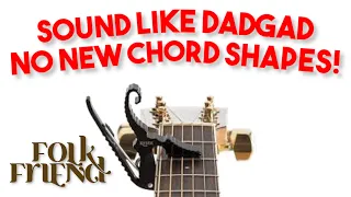 How to get the DADGAD guitar sound with standard tuning chord shapes! Partial capos for beginners