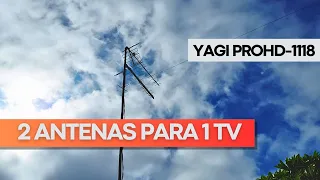 2 Antenas em 1 TV Funciona?! Com Antena Yagi PROHD-1118