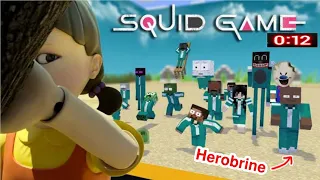 Squid Game 4 Full Episode Honey Comb Green Light Red Light Thug Of War HEROBRINE FAMILY Minecraft