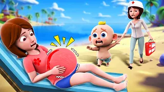Uh-oh! Mommy Gives Birth On The Beach | Take Care Of Pregnant Mom🤩 More Nursery Rhymes & Kids Songs