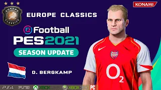 D. BERGKAMP face+stats (Europe Classics) How to create in PES 2021