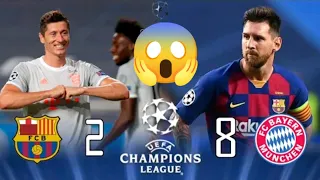 Barcelona 2×8 Bayern Munich U.C.L Quarter Final 2020 Extended Highlight Full HD 🎤《حفيظ دراجى》