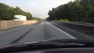 1989 Mercedes 260E w124 driving  on the highway