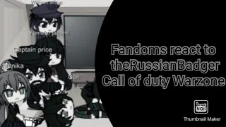 Fandoms react to TheRussianBadger Call of duty warzone