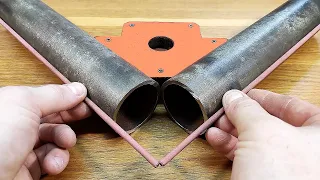 Great Idea for Cutting Round Pipes!! Round Pipe Corner Cutting DIY!!