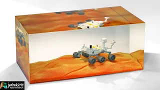 Rover Landing on Mars. Diorama / Resin Art