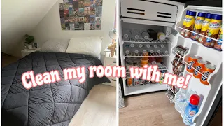 Clean/organize my room with me! mini fridge restock!