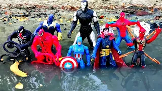 Hunting Avengers toys, Iron Spiderman, Captain america, Iron man, Thanos, Venom, Doctor strength