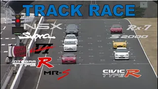 [ENG CC] Track Race #66 | MR-S vs civic vs Integra vs S2000 vs EVO6 vs Rx-7 vs NSX