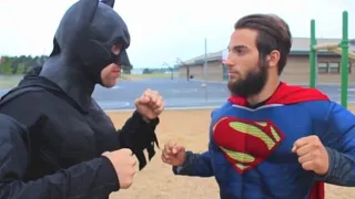 Batman vs Superman In Real Life Superhero Battle!