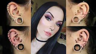 Changing My 31 Piercings To Black Jewelry!