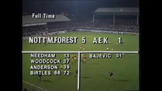 Nottingham Forest 5 AEK Athens 1, European Cup 2nd Rd 2nd Leg, 01 11 1978