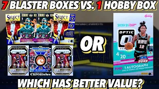 WHAT'S BETTER: 7 BLASTER BOXES OR 1 HOBBY BOX?? 🤔🔥