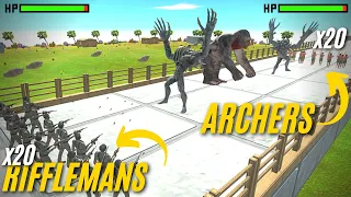 20 Archers vs 20 Rifleman - Who's Stronger in Deathrun? Animal Revolt Battle Simulator | ARBS