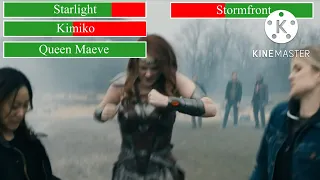 Starlight, Kimiko, Queen Maeve and The Boys Vs Stormfront (with healthbars)