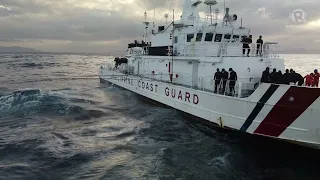Philippine Coast Guard sprays oil dispersants near location of sunken tanker MT Princess Empress