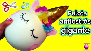 🦄✂️Cortando pelota antiestres gigante UNICORNIO y buscamos sorpresas