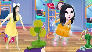 Imitate Angela to Play with the Wind Fan | My Talking Angela 2 In The Real Life