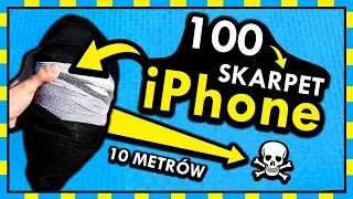 100 SKARPETEK na iPhone vs UPADEK Z WYSOKOŚCI... ◉_◉