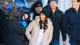 Meghan and Harry Ski with Invictus Games Athletes