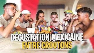 Petite dégustation mexicaine avec les croûtons ! (tout est épicé, ça arrache 😂 )