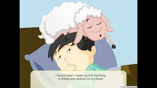 A Sheep is Asleep On My Sofa by Kenn Nesbitt in Hindi explanation with animationमेरी सोफेपर सोइ बकरी