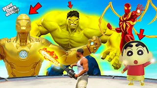 Gold FRANKLIN, SHINCHAN, IRON MAN, SPIDER MAN in GTA 5 ! Ultron try make Devil