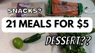 21 MEALS FOR $5 || $5=7 PEOPLE 1 DAY || EXTREME GROCERY BUDGET CHALLENGE