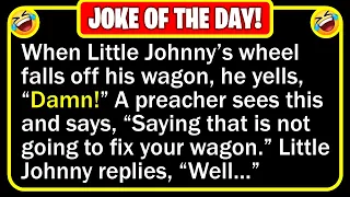 🤣 BEST JOKE OF THE DAY! - Little Johnny is pulling his old, beat-up red wagon... | Funny Daily Jokes