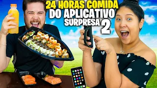 24 HORAS só COMENDO COMIDA DO APLICATIVO SURPRESA 2 | Jeru e Cheru