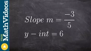 Write the equation of the line given your slope and y intercept