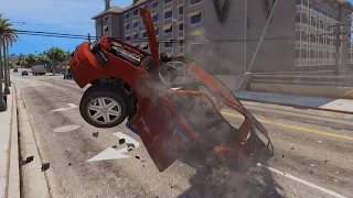 GTA 5 Car Crashes Compilation #21 (With Roof And Door Deformation)