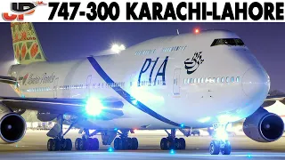 Piloting BOEING 747-300 Karachi to Lahore | Cockpit Views