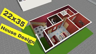 22x35 House Plan 3D With 3 Bedrooms || 800 sqft House Design Ideas || Ghar ka Naksha