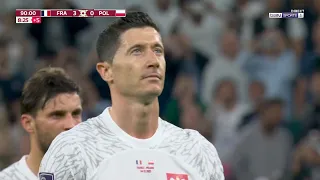 Robert Lewandowski marnuje i wykorzystuje powtórzony rzut karny! | Francja - Polska