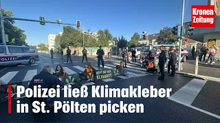 Verkehr umgeleitet: Polizei ließ Klimakleber in St. Pölten picken | krone.tv NEWS