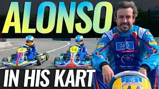 Fernando Alonso onboard on his Museo y Circuito Fernando Alonso Go-kart track