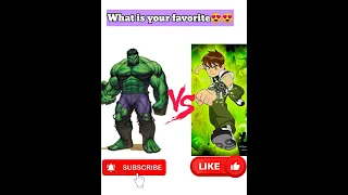 Hulk VS Ben 10 || What Is Your favorite || Hulk Ben 10 Fight 🧟‍♂️🧟‍♂️ | #shorts #hulk #ben10 #benten