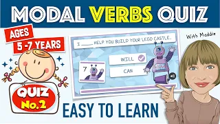 Modal Verbs Quiz For Kids Aged 5 - 7, Quiz No.2 #KidsGrammar #learngrammar