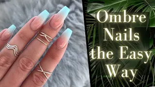 Minty Summer Ombre Nails the Easy Way