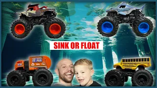 Will They Sink or Float? Monster Trucks!