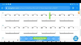 Metallica - the call of ktulu - tab bass