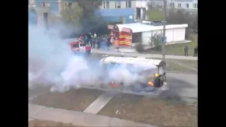 20. 10. 2015.  Сгорел ПАЗ. Балаково.