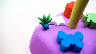 Satisfying Video l How To Make Rainbow Birthday Cake With Kinetic Sand Cutting ASMR