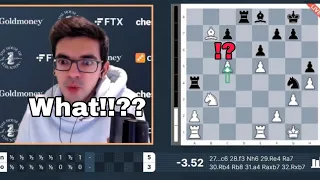 Anish Giri *Shocked* After Ian  Nepomniachtchi Blunders In Game 9  😨.