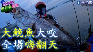 大鮸魚及石斑大咬好幾波，下去就咬，這邊也中，那邊也中～爽 #釣魚#鮸魚#石斑#敲底#郎蝦#泡綿船#李柏慶#fishing