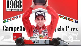 O 1º ano de SENNA na McLaren, já sendo CAMPEÃO -  TODAS AS CORRIDAS DE 1988 - Carreira de Senna