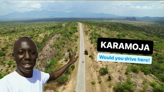 DRIVING through Uganda’s less travelled BEAUTIFUL countryside (KARAMOJA)